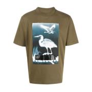 Heron Preston Grafiskt Tryck Ekologisk Bomull T-shirt Green, Herr