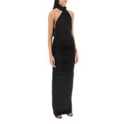 Giuseppe Di Morabito Draperad Jersey Maxi Klänning Black, Dam