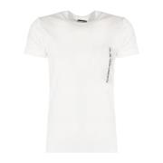 Diesel Klassisk Rund Hals Ficka T-Shirt White, Herr