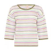 Skovhuus Öppenstickad Randig Pullover Lentil Multicolor, Dam