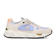 Premiata Vintage Canvas Sneakers med Orange Glitter Multicolor, Dam