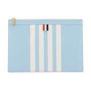 Thom Browne 4-Bar Läderpåse Blue, Herr