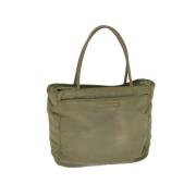 Prada Vintage Pre-owned Nylon handvskor Green, Dam