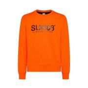 Sun68 Fluorescerande Bomull Rund Hals T-shirt Orange, Herr