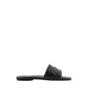 Emporio Armani Quiltad läder örn sandaler Black, Dam