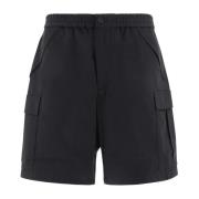 Burberry Svarta Bermuda Shorts - Regular Fit - Passar för Varmt Väder ...