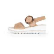 Gabor Sandal i mocka med bältespänne för kvinnor Beige, Dam