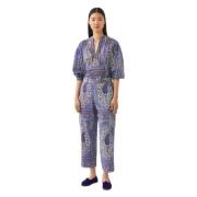 Antik Batik Tryckta byxor Tajar Blue, Dam