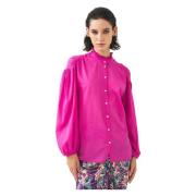 Antik Batik Bomull voile blus Anna Pink, Dam