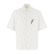 Salvatore Ferragamo Short Sleeve Shirts White, Herr