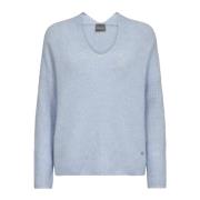 MOS Mosh V-neck Knitwear Blue, Dam