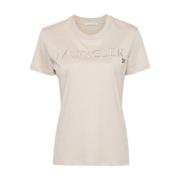 Moncler T-Shirts Beige, Dam