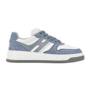 Hogan Vita läder- och denim sneakers Multicolor, Dam