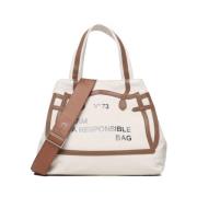 V73 Tote Bags Beige, Dam