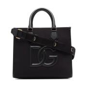 Dolce & Gabbana Svart Logo-Patch Toteväska Black, Unisex
