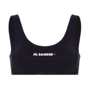 Jil Sander Blå Logo Elastisk Topp Blue, Dam