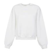 T by Alexander Wang Vit Puff Paint Logo Terry Sweatshirt White, Dam