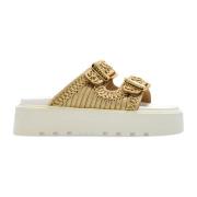 Casadei Birky platform slides Yellow, Dam