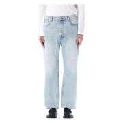 Ami Paris Ljusblå Loose Fit Wide Leg Jeans Blue, Herr