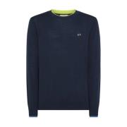 Sun68 Round-neck Knitwear Blue, Herr