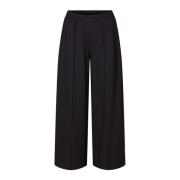 LauRie Wide Trousers Black, Dam