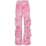 Blumarine Wide Trousers Pink, Dam