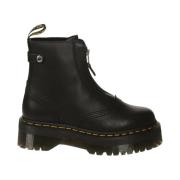 Dr. Martens Jetta Zipped Platform Boots Black, Dam