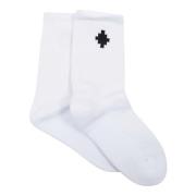 Marcelo Burlon Logo Cross Höga Strumpor White, Unisex