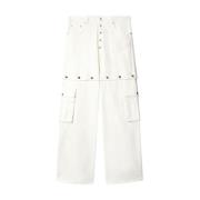 Off White Wide Jeans White, Herr