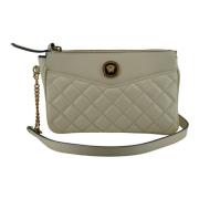 Versace Vit Lammskinn Medusa Huvud Crossbody Gray, Herr