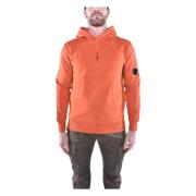 C.p. Company Orange Diagonal Raised Fleece Hoodie Orange, Herr