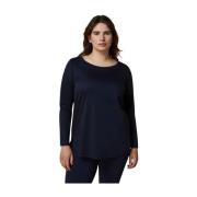 Marina Rinaldi Long Sleeve Tops Blue, Dam