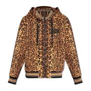 Dolce & Gabbana Hoodie med djurmotiv Brown, Herr