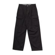 Alpha Industries Straight Trousers Black, Herr