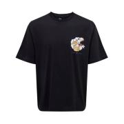 Only & Sons Casual Bomull T-shirt Black, Herr