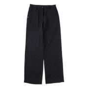 White Sand Wide Trousers Black, Herr