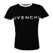 Givenchy T-shirt med signaturtryck Black, Dam