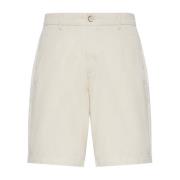 Boggi Milano Bermuda Shorts I Hamp Bomull Beige, Herr