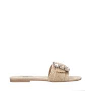 Steve Madden Raffia Getaway Mönster Sandaler med Spänne Beige, Dam