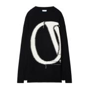 Off White Round-neck Knitwear Black, Herr