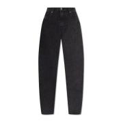 Halfboy Höga jeans Black, Dam