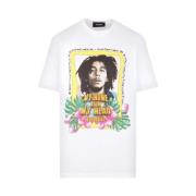 Dsquared2 Vit Bob Marley Print T-shirt White, Herr