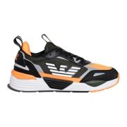Emporio Armani EA7 Multifärgad Snörning Stiliga Sneakers Orange, Herr