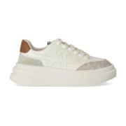 ASH Vit Läder Perforerad Sneaker White, Dam