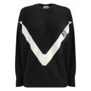 RED Valentino Round-neck Knitwear Black, Dam