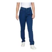 2-Biz Slim Fit Jeans - Mörkblå Blue, Dam