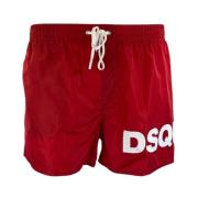 Dsquared2 Röd Logga Badshorts Red, Herr