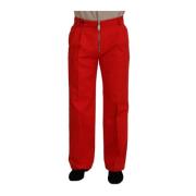 Dolce & Gabbana Straight Trousers Red, Herr