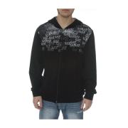 Emporio Armani EA7 Premium Zip Hoodie Stilren Bekväm Black, Herr