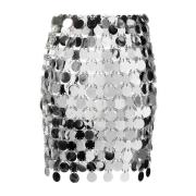 Paco Rabanne Silver Cirkulära-Discs Mini Kjol Gray, Dam